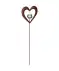 Blumenstecker Herz braun