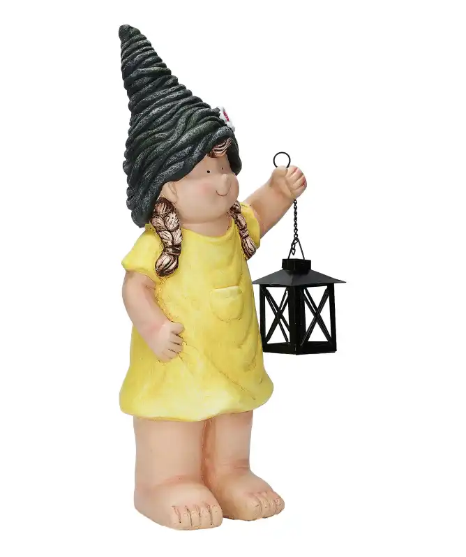 Gartenfigur Kind mit Laterne
