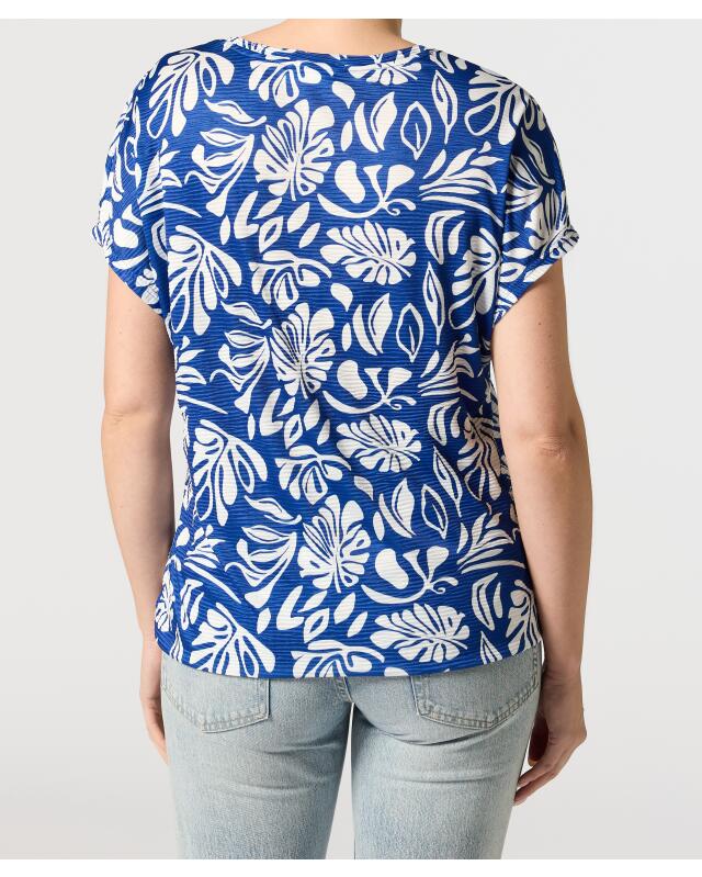 تيشيرت بحبل تضييق للنساء، أزرق مطبوع (KiK T-Shirt mit Tunnelzug (blau bedruckt)) — KiK, منتج ألماني أصلي في المغرب