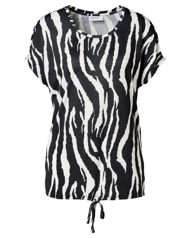 T-shirt à cordon de serrage femme, imprimé zèbre (KiK T-Shirt mit Tunnelzug (Zebradruck)) — KiK, produit allemand authentique au Maroc
