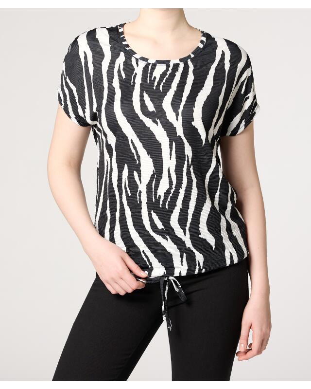 T-shirt à cordon de serrage femme, imprimé zèbre (KiK T-Shirt mit Tunnelzug (Zebradruck)) — KiK, produit allemand authentique au Maroc