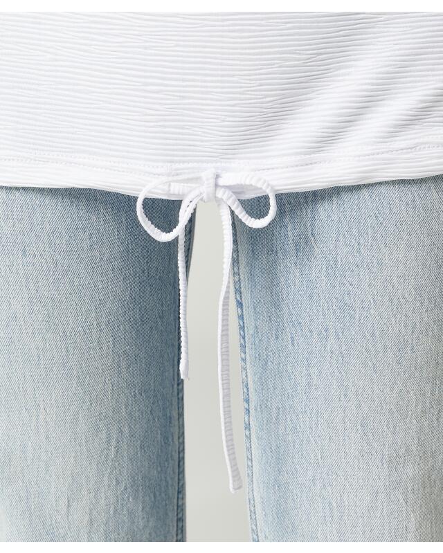 T-shirt à cordon de serrage femme, blanc (KiK T-Shirt mit Tunnelzug (weiß)) — KiK, produit allemand authentique au Maroc