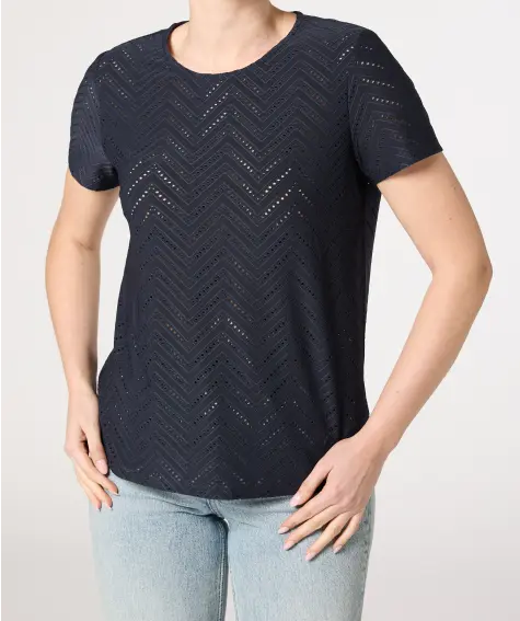 T-Shirt mit Lochmuster
