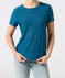 T-Shirt mit Lochmuster petrol