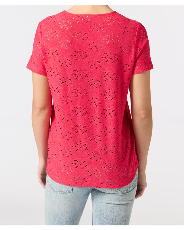 T-shirt with perforated pattern for women, hot pink (KiK T-Shirt mit Lochmuster (pink)) — KiK, authentic German product in Morocco