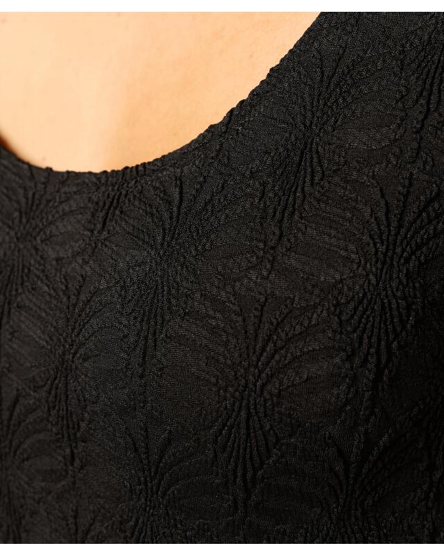 T-shirt texturé femme, noir (KiK Strukturiertes T-Shirt (schwarz)) — KiK, produit allemand authentique au Maroc