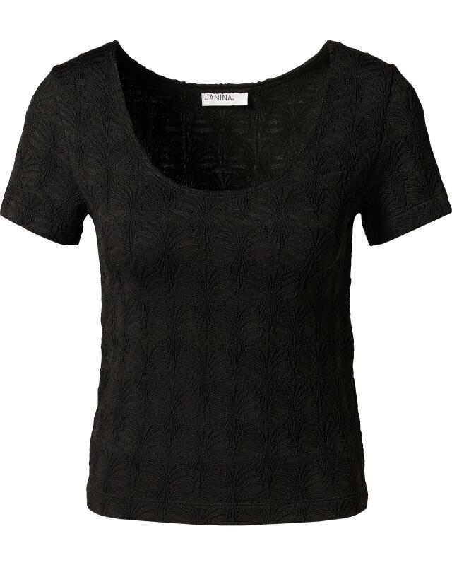 T-shirt texturé femme, noir (KiK Strukturiertes T-Shirt (schwarz)) — KiK, produit allemand authentique au Maroc