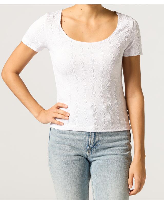 تيشيرت بنسيج محبب للنساء، أبيض (KiK Strukturiertes T-Shirt (weiß)) — KiK, منتج ألماني أصلي في المغرب