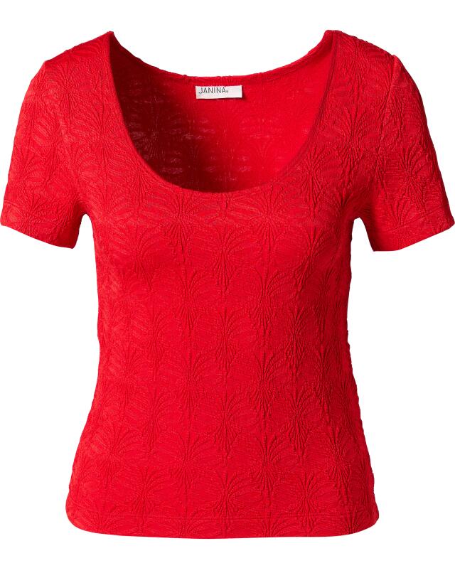 T-shirt texturé femme, rouge (KiK Strukturiertes T-Shirt (rot)) — KiK, produit allemand authentique au Maroc