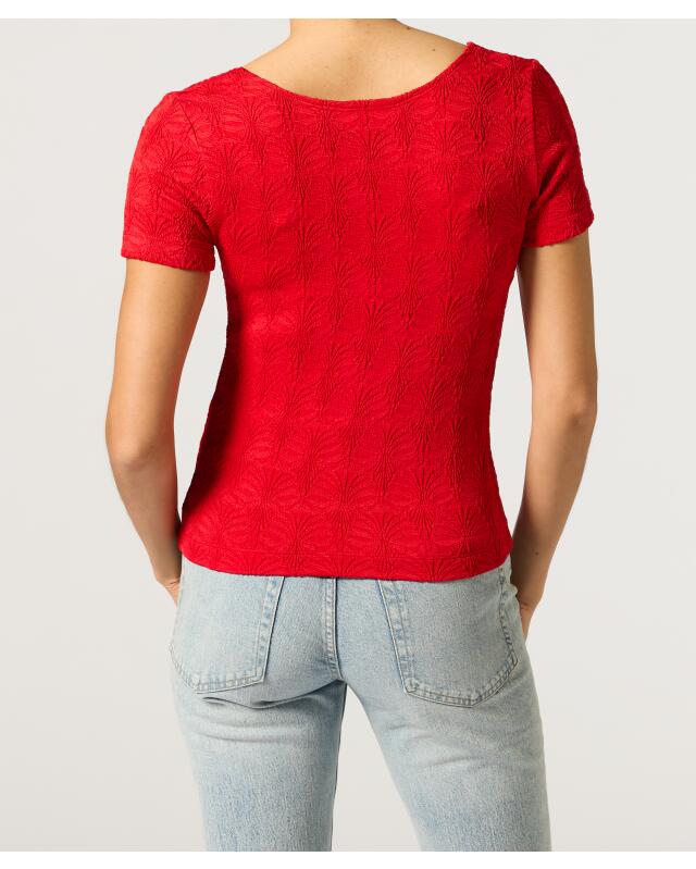 T-shirt texturé femme, rouge (KiK Strukturiertes T-Shirt (rot)) — KiK, produit allemand authentique au Maroc