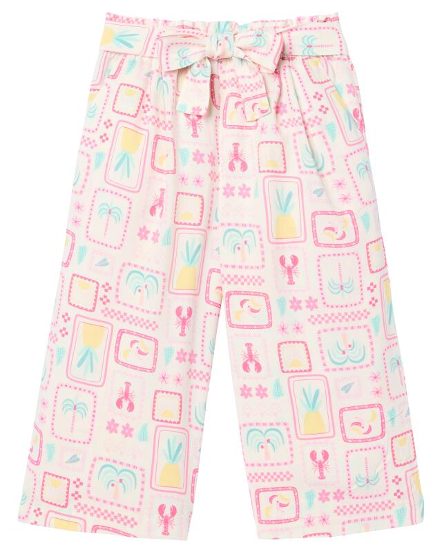 Culottes with summer pattern for girls, cream — KiK, authentic German product in Morocco