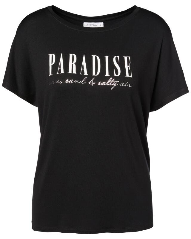 T-shirt à imprimé scintillant femme, noir (KiK T-Shirt mit Schimmer-Print (schwarz)) — KiK, produit allemand authentique au Maroc