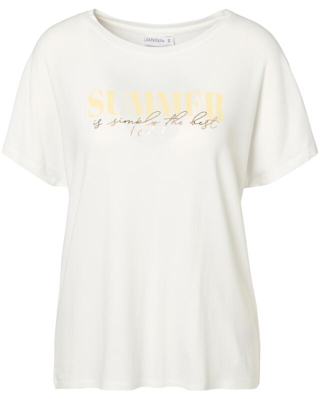 T-shirt à imprimé scintillant femme, blanc imprimé (KiK T-Shirt mit Schimmer-Print (weiß bedruckt)) — KiK, produit allemand authentique au Maroc
