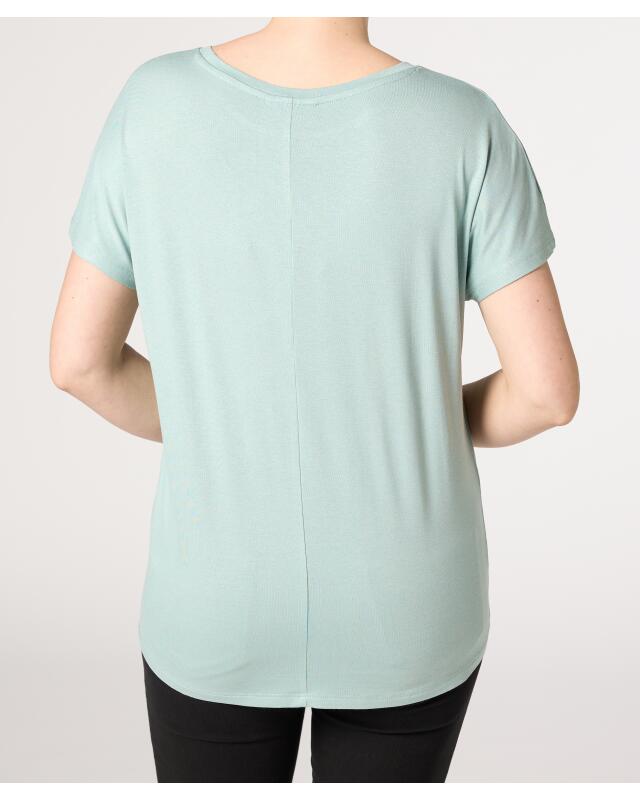 T-shirt à imprimé scintillant femme, vert menthe (KiK T-Shirt mit Schimmer-Print (mintgrün)) — KiK, produit allemand authentique au Maroc