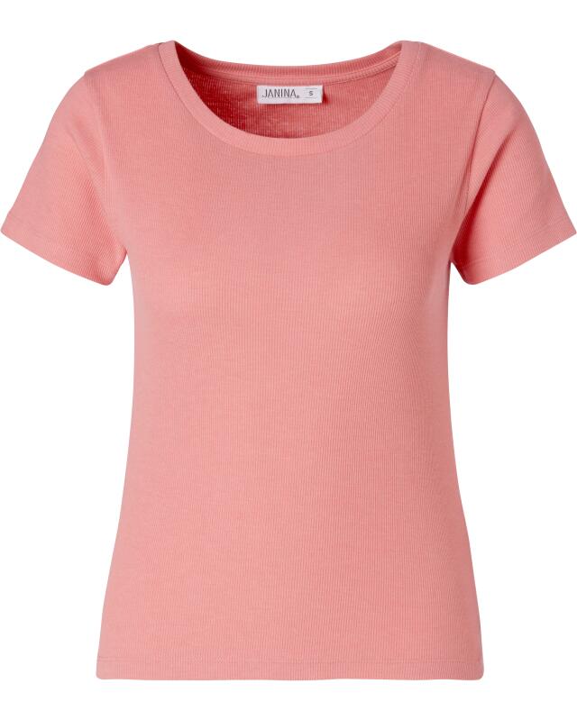 T-shirt côtelé femme, rose clair (KiK Geripptes T-Shirt (hellrosa)) — KiK, produit allemand authentique au Maroc