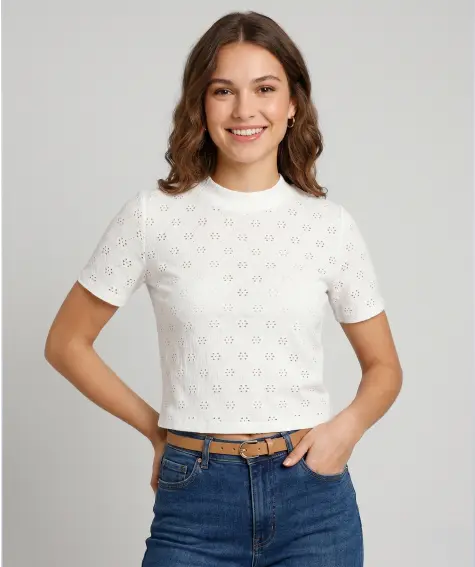 T-Shirt mit Lochmuster