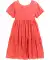 Kinder jurk met oogjesborduursel koraal