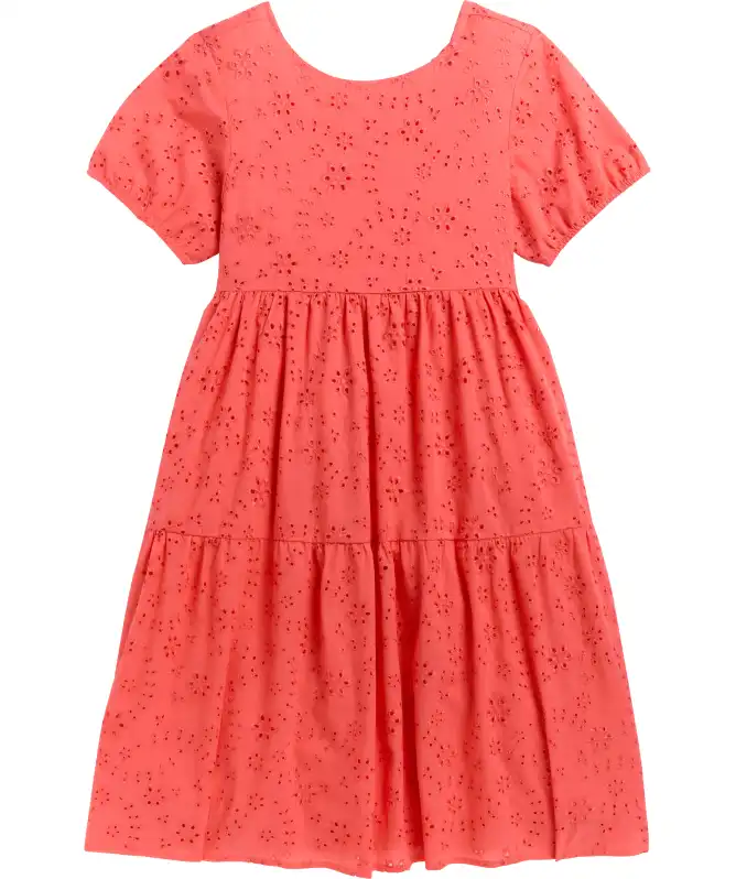 Kinder jurk met oogjesborduursel