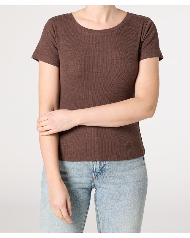 T-shirt basique femme, marron (KiK Basic T-Shirt (braun)) — KiK, produit allemand authentique au Maroc