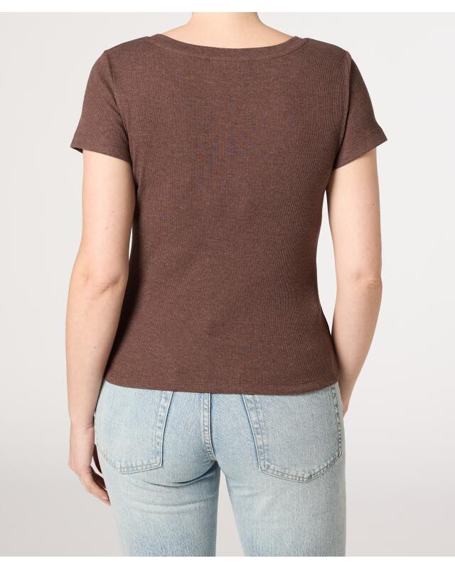 T-shirt basique femme, marron (KiK Basic T-Shirt (braun)) — KiK, produit allemand authentique au Maroc