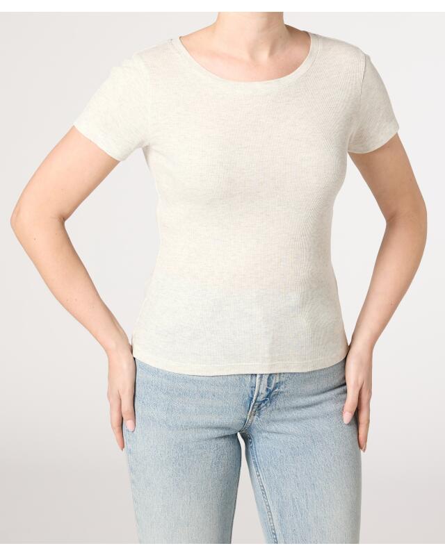 تيشيرت أساسي للنساء، بيج مبرقش (KiK Basic T-Shirt (Beige melange)) — KiK, منتج ألماني أصلي في المغرب