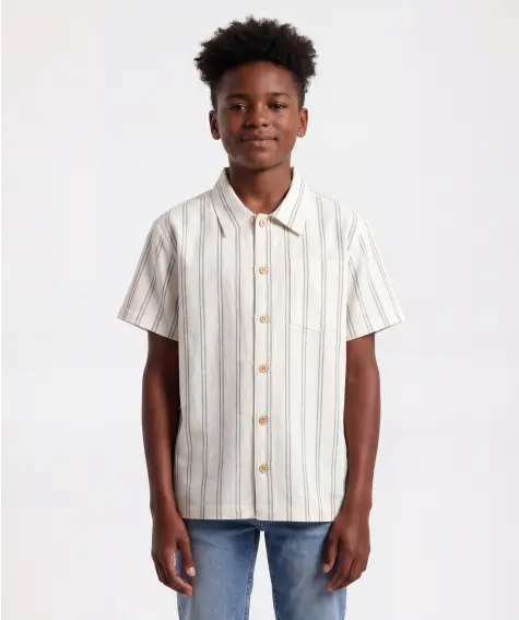Pruhovaná košile ve vzhledu lnu