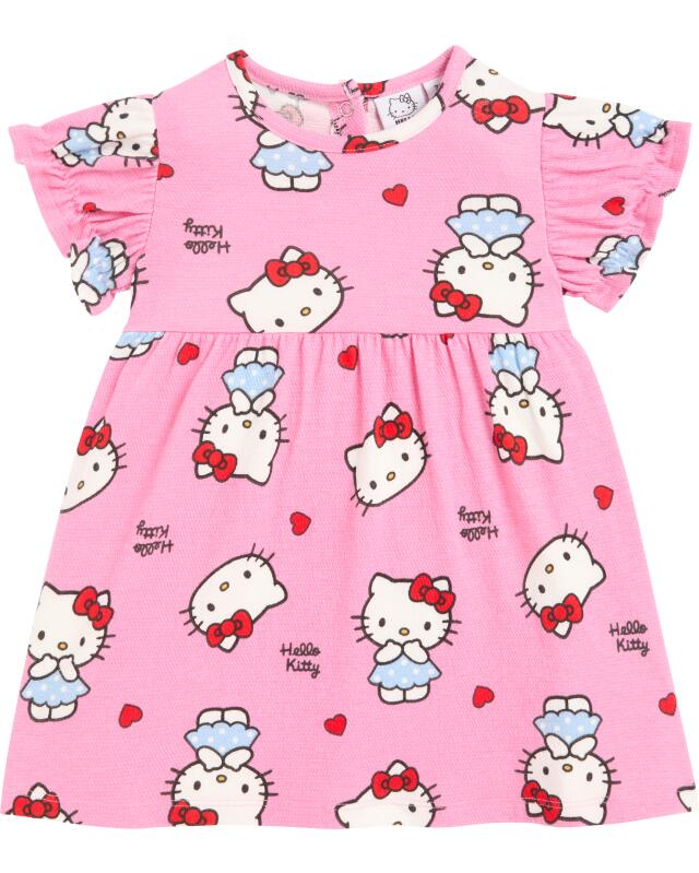 Dress with puff sleeves for baby girls, pink (KiK Kleid mit Puffärmeln (rosa)) — KiK, authentic German product in Morocco