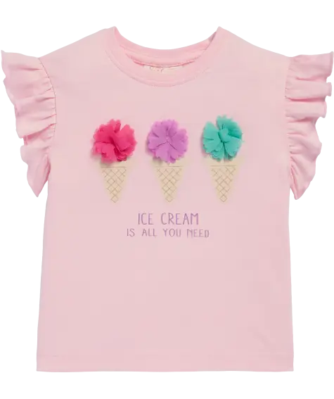 T-Shirt mit Tüllapplikationen