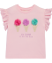 T-Shirt mit Tüllapplikationen hellrosa