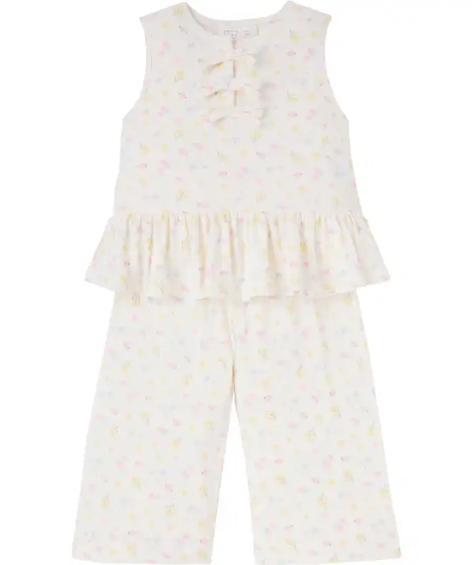 Baby blouse + broek met bloemen