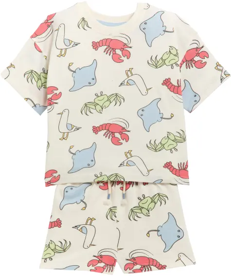 T-Shirt + Shorts mit Tieren