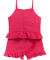 Kinder top met spaghetti bandjes + broek pink