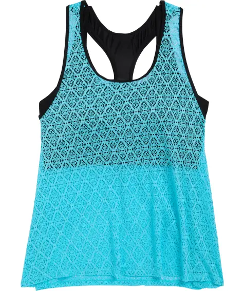 Tankinitop met kanten bovenkant