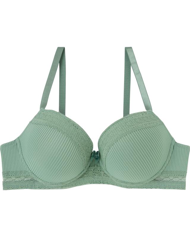 Soutien-gorge push-up côtelé femme, kaki (KiK Gerippter Push-up-BH (Khaki)) — KiK, produit allemand authentique au Maroc