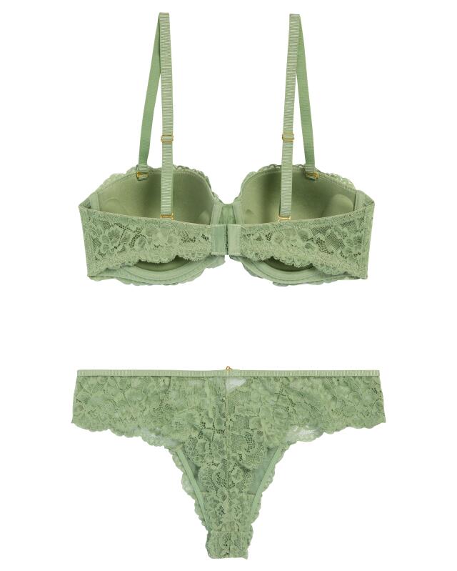 حمالة صدر بوش أب بقصة بالكونيت + سترينغ للنساء، كاكي (KiK Push-up-BH Balconette + String (Khaki)) — KiK, منتج ألماني أصلي في المغرب