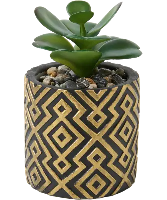 Kunstplant in een cementpot