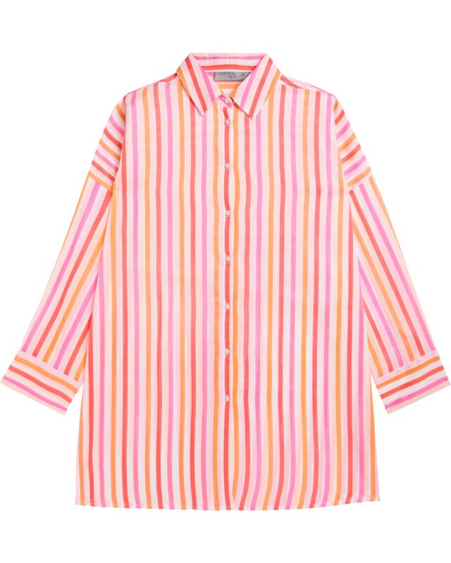 Beach tunic for women, hot pink striped (KiK Strandtunika (pink gestreift)) — KiK, authentic German product in Morocco