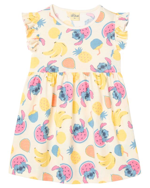 Robe en coton fille, crème (KiK Kleid aus Baumwolle (creme)) — KiK, produit allemand authentique au Maroc