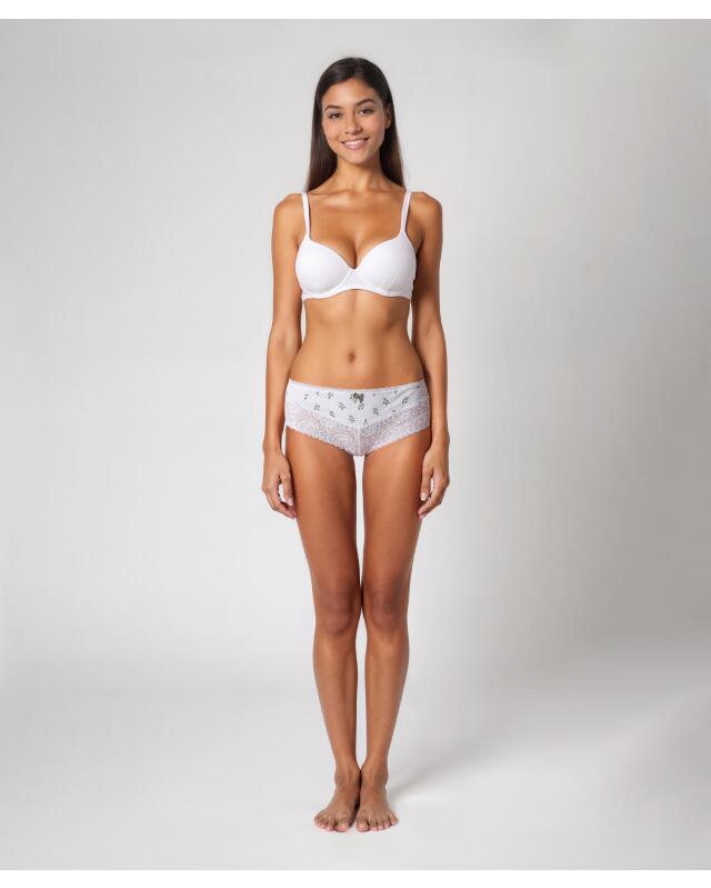 Leaf print hipster briefs for women, white printed (KiK Pantys mit Blattmuster (weiß bedruckt)) — KiK, authentic German product in Morocco