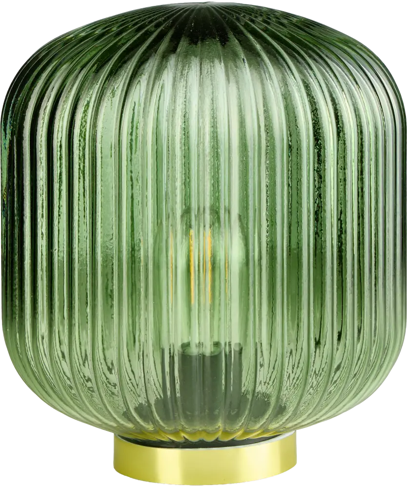 LED-Glaslampe mit Sockel, grün