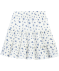 Stufenrock mit blauen Blumen creme