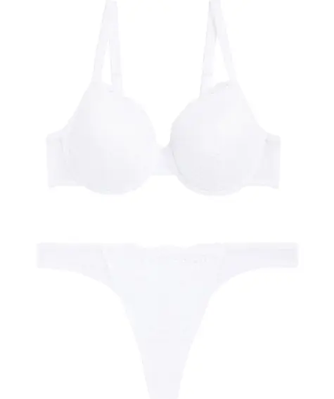 Bügel-BH + String mit Lochstickereien