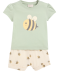 T-Shirt + Musselin-Shorts mit Bienen grün
