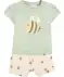 T-Shirt + Musselin-Shorts mit Bienen grün