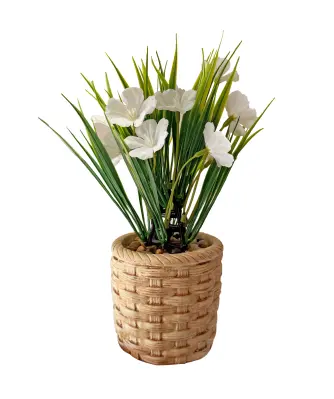 Kunstblume im Topf in Bastoptik