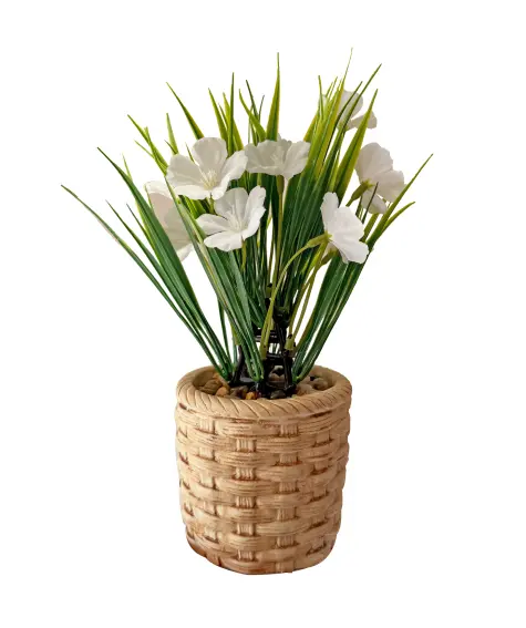 Kunstblume im Topf in Bastoptik