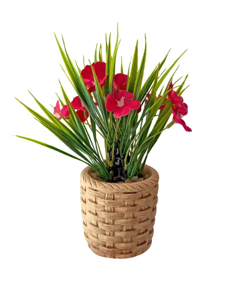 Kunstblume im Topf in Bastoptik