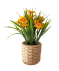 Kunstblume im Topf in Bastoptik orange