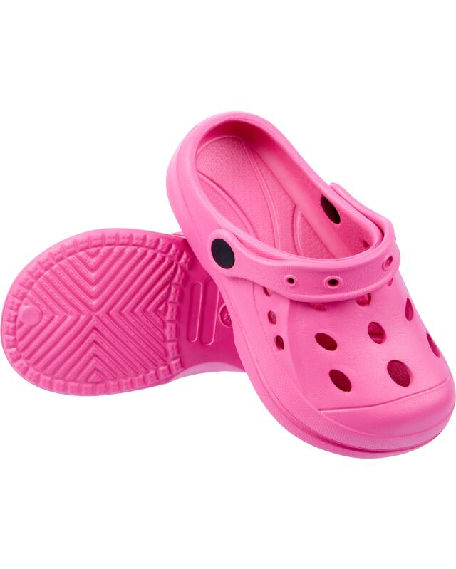 Clogs simples fille, rose fluo — KiK, produit allemand authentique au Maroc