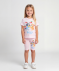 T-shirt + fietsbroek wit/roze